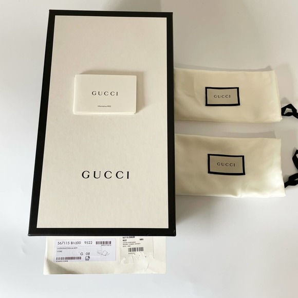 Gucci Leather Rubber Slide Sandal White Micro GG Monogram US Women 10 Men 8.5 - Picture 16 of 16